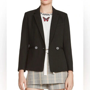 Maje Valmy Double-Breasted Blazer Black French Designer Business Casual Small